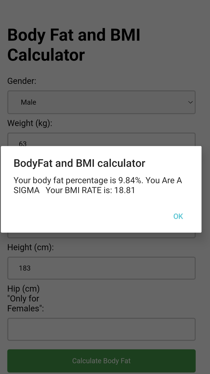 BodyFat and BMI calculatorAmazon.inAppstore for Android
