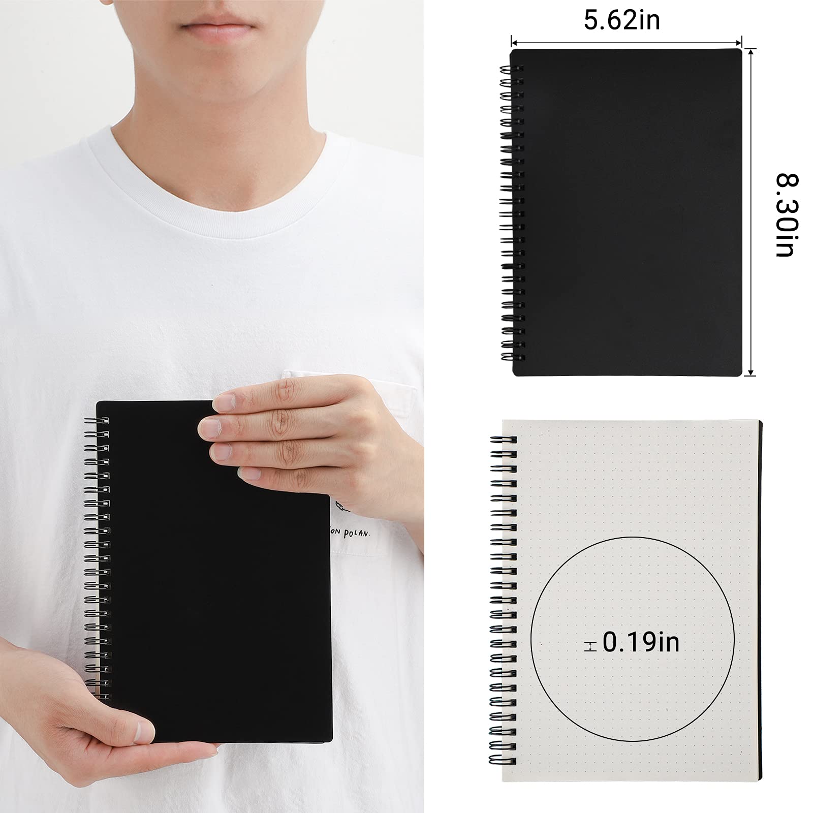 HIUKOOKA Cuaderno De Espiral Punteado A4 De 300 Páginas, Cuadernos