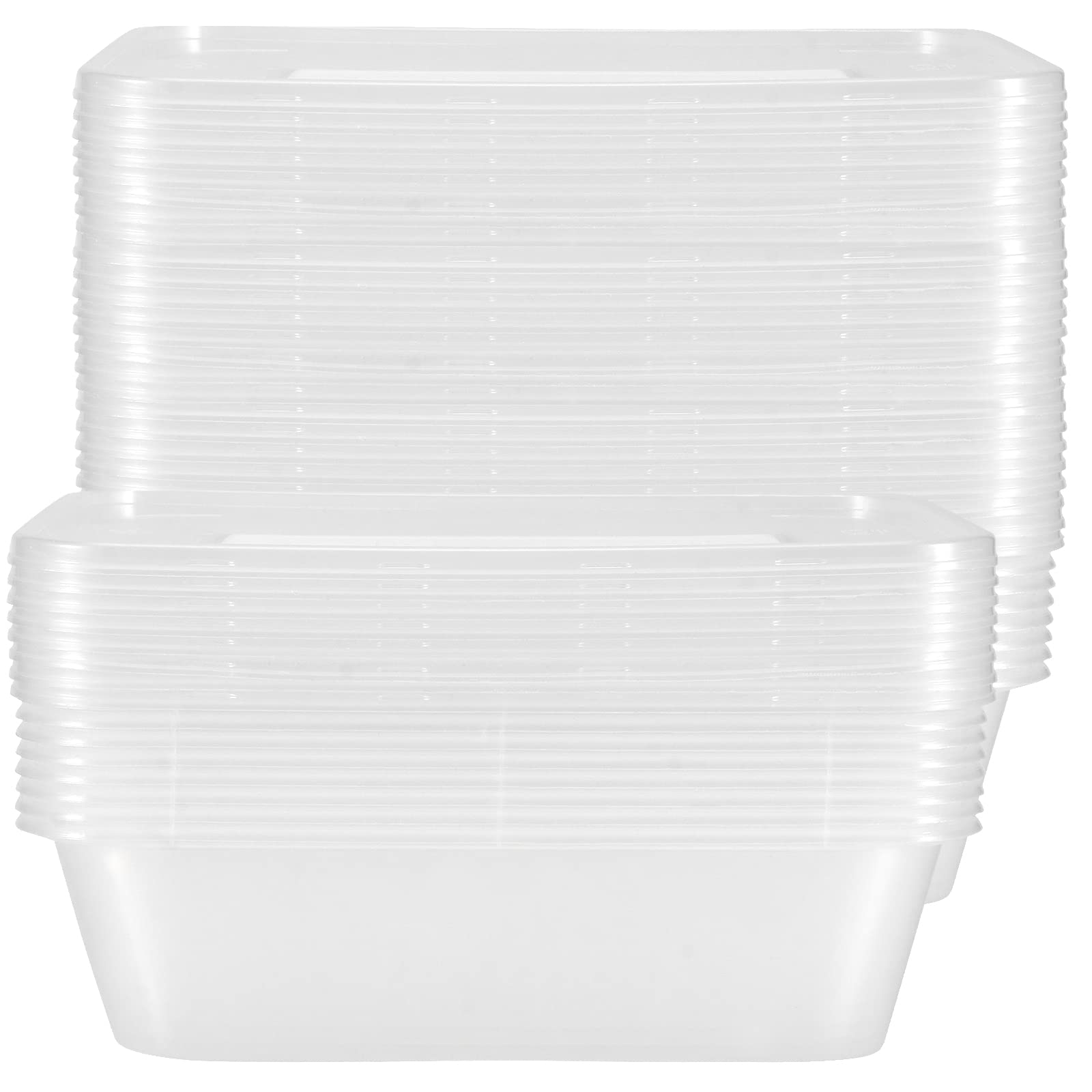 SEUNMUK 30 Pack 650ml Plastic Food Takeaway Containers with Lids, Clear Food Storage Containers, Plastic Takeaway Container for Meal Prep, Hot Cold Foods