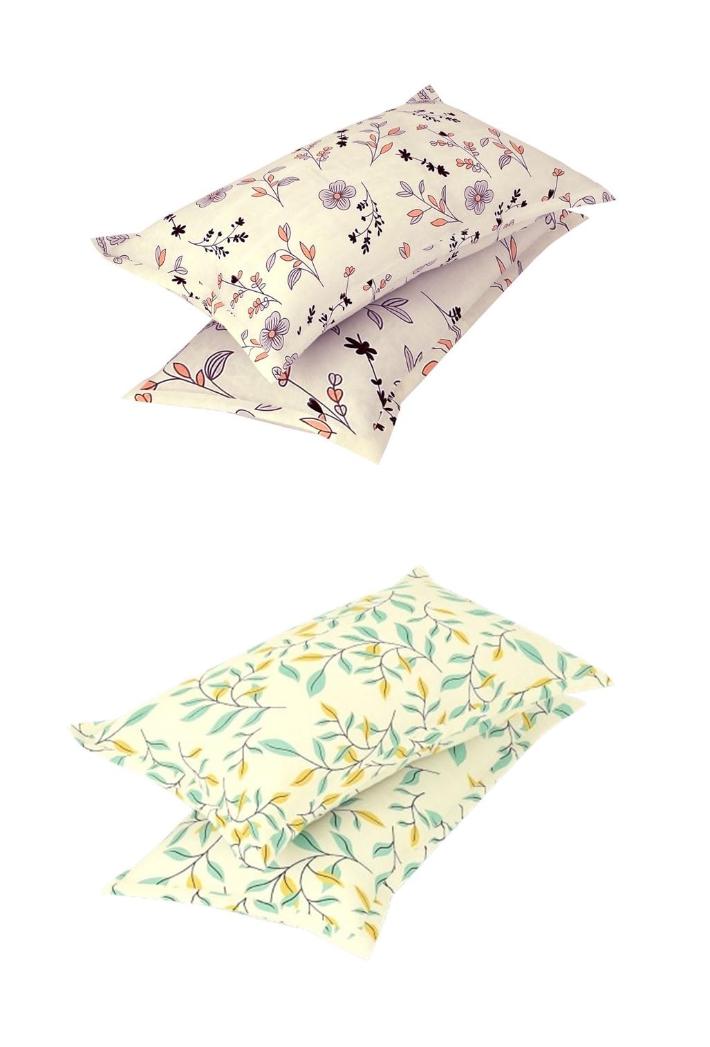 VAS COLLECTIONS® 105 TC Premium Cotton King Size Printed Design Pillow Cover - 20"x30" Inches, Set of 4 Pieces, Multicoloured,-image-45
