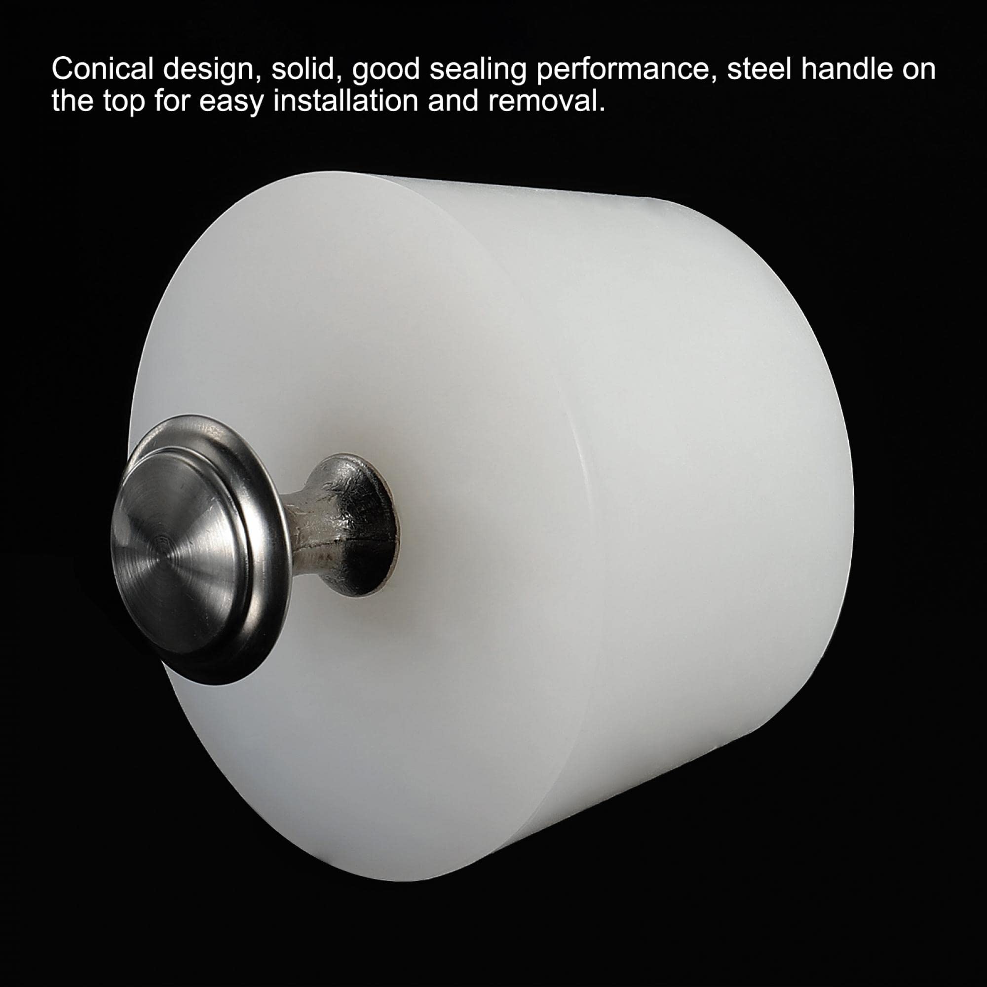 sourcing map Conische stop van siliconenrubber, 25 mm tot 32 mm, robuuste badstop met ring voor reageerbuizen, waterleiding, afvoergat, wit