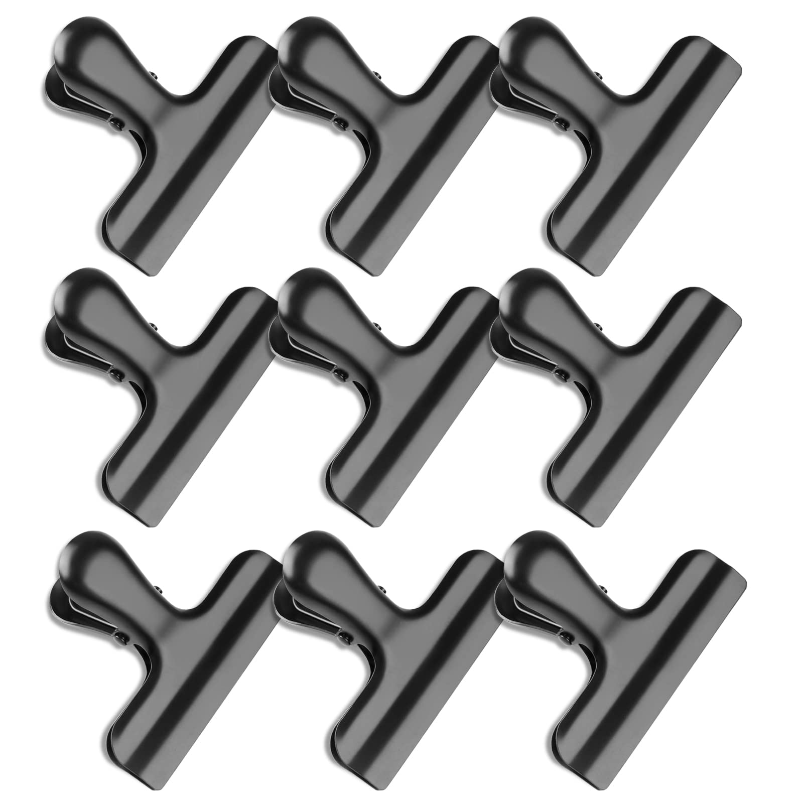 9 Pack Bag Clips, Stainless Steel Chip Clip, Chip Clips Bag Clips Food Clips, Bag Clips for Food, Heavy Duty Air Tight Seal Kitchen Clips Snack Clips