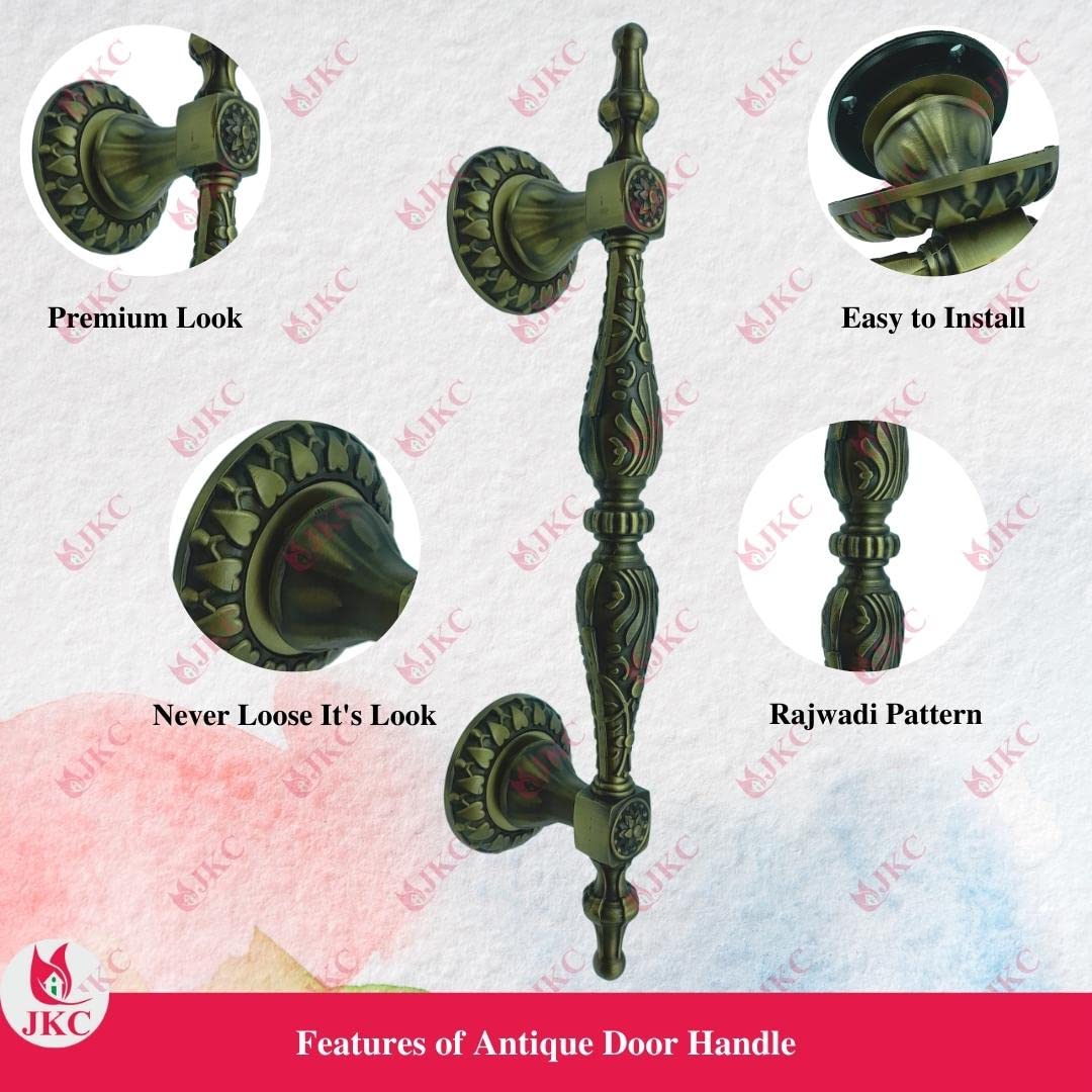 JKC Antique Door Handle 8 Inch, Suitable for Main Door - Elegant and Classic Door Handles, Perfect for Wardrobe Doors and Main Door Handle Needs - Pack of 1 4