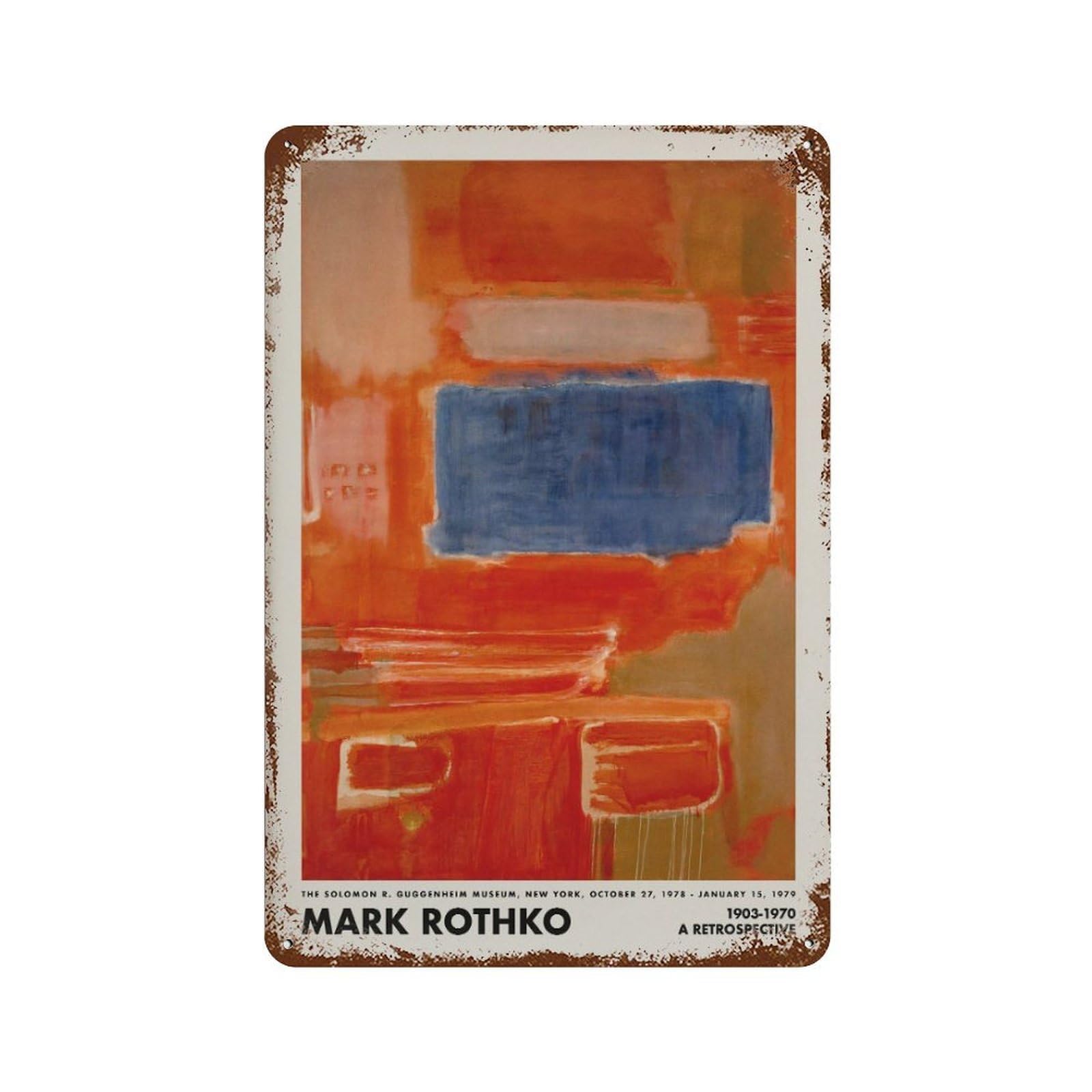 xiaoxiaoshen Mark Rothko Abstract Minimalist Museum Wall Decor Art Metal Tin Poster Modern Home Decor Art Home Bar Shop Decorations Vintage Sign 30x20cm