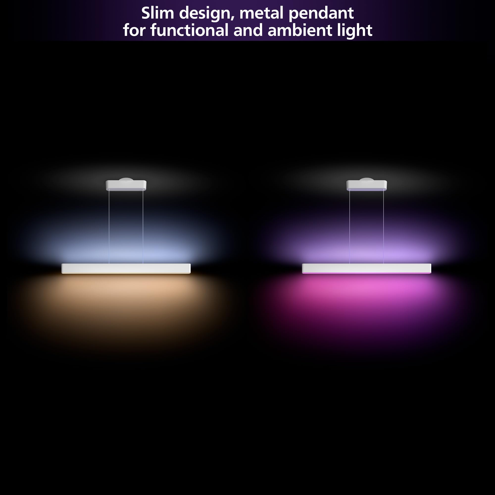 Philips Hue Eclairage intelligent - Plafonnier LED intelligent, 30x30 cm, 27 W, intensité variable, lumière blanche et colorée, blanc 929003598001