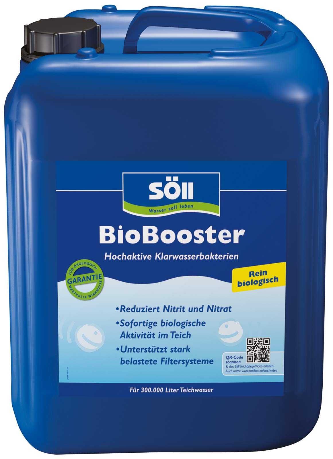 Söll 80410 BioBooster 10 l - biologischer Teichwasseraufbereiter, hochaktive Klarwasserbakterien reduzieren Nitrit und Nitrat im Gartenteich Fischteich Schwimmteich