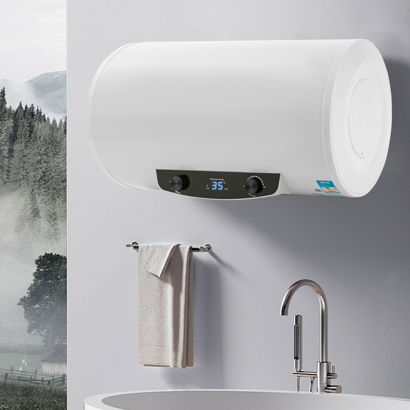 Elektro Warmwasserspeicher 100L 2000W - Wandboiler Für Bad/Küche, Mit LED Display