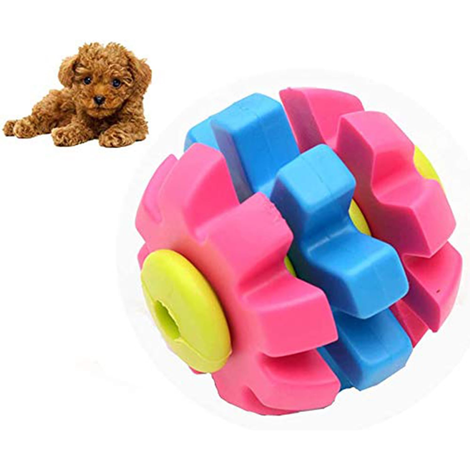 emily pets Rope Interactive Dog Training Ball Dog Toy, Dog Rubber Chew Toy, Rubber Ball Playing Fetching Toy for Dogs with Extra Durability (Multicolor) (B08MWP51MH) Amazon Price History, Amazon Price Tracker