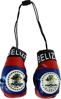 Belize - Novelty Mini Boxing Gloves with Black Snap Connection