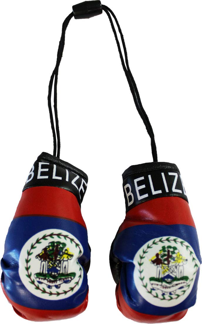 Belize - Novelty Mini Boxing Gloves with Black Snap Connection