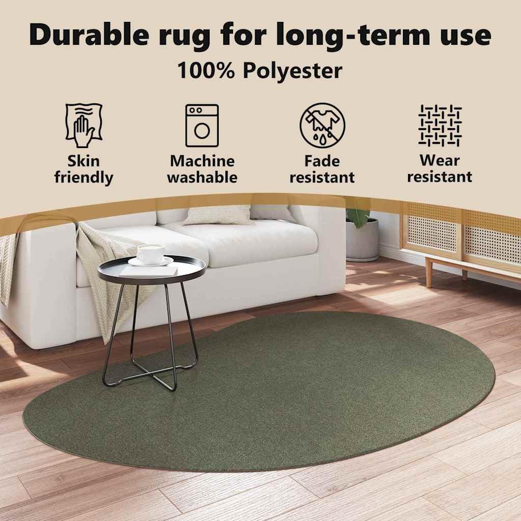 vidaXL Bereichsteppiche HUARTE Waldgrün 140 x 200 cm Polyester, Rutschfester Teppich fürs Wohnzimmer, moderner faltbarer Läufer, weiche Polyester-Decke, gemütlicher Schlafzimmerboden