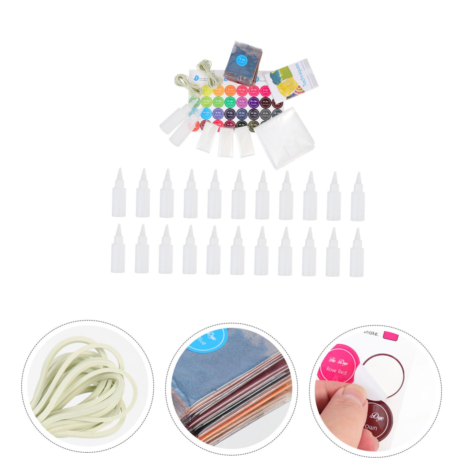 Kit de Teñido Anudado de para Recargas de Tinte para Ropa Suministros para Fiestas Manualidades para Niños Niñas Y Adultos