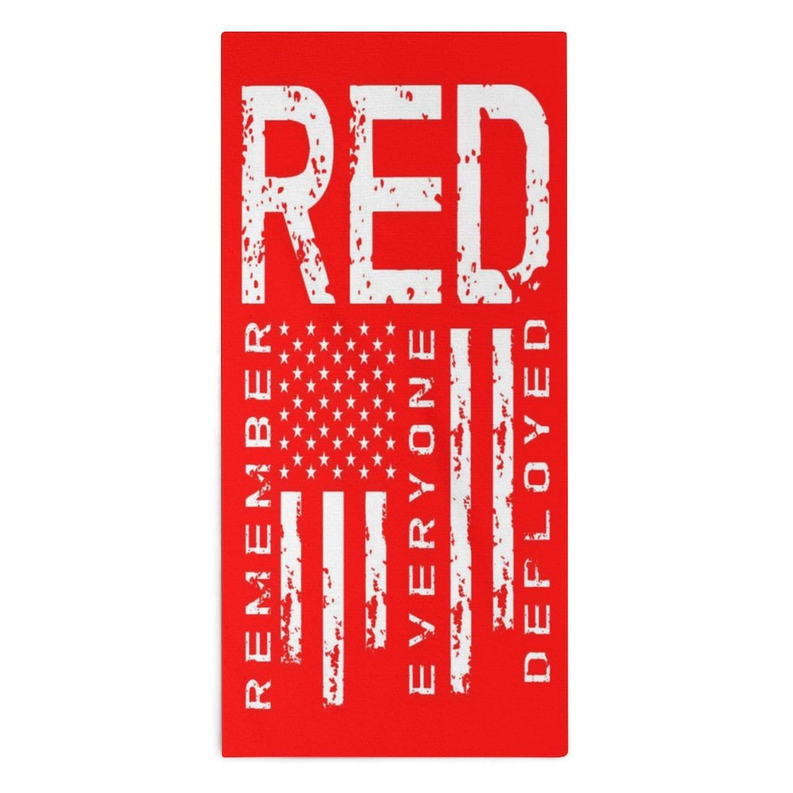 NCLQVJXZKHW Remember Everyone Deployed Military R.E.D Hand Towels Soft Face Towel Gym Bathroom Travel Hotel 13"x28"