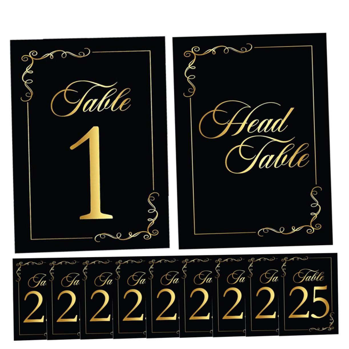 Cabilock 5 Sätze Tischkarte Digitale Karte Platzkarten Gruß Hochzeitsdekor Stand Schwarze Tischnummern Rustikal Ort Hochzeitstischnummern Runden Tischkarten Mini Papierstau 30 Stück * 5