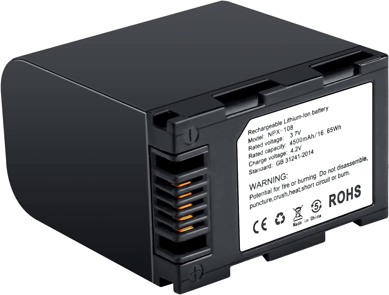 NPX-108 Videokamera Batterie, 4500mAh wiederaufladbarer Akku mit großer Kapazität für Videokamera Camcorder