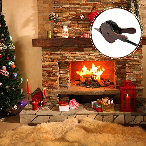 Smartopus Wooden Fireplace Bellows, Air Bellow Fireplace Blower Leather Bellows Fire Bellows For Fireplaces, Bbq And Camping, Bellow With Hanging Leather Strap,Manual Air Blower Bbq Sets #TOP4