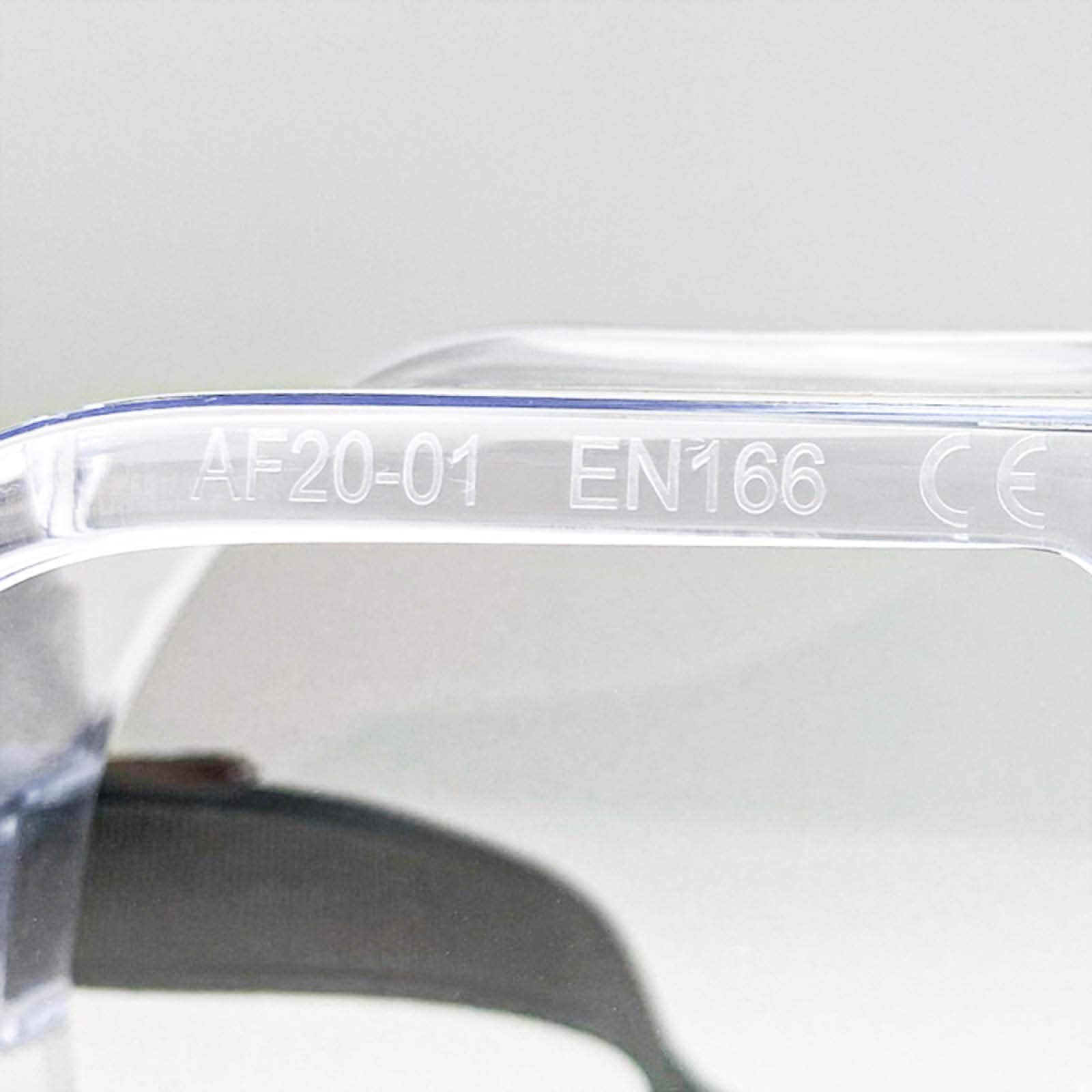 Schutzbrille gemäß EN166 | Antibeschlag - Sicherheitsbrille | Kristallklar | Kratzfest | Flexibles Kopfband