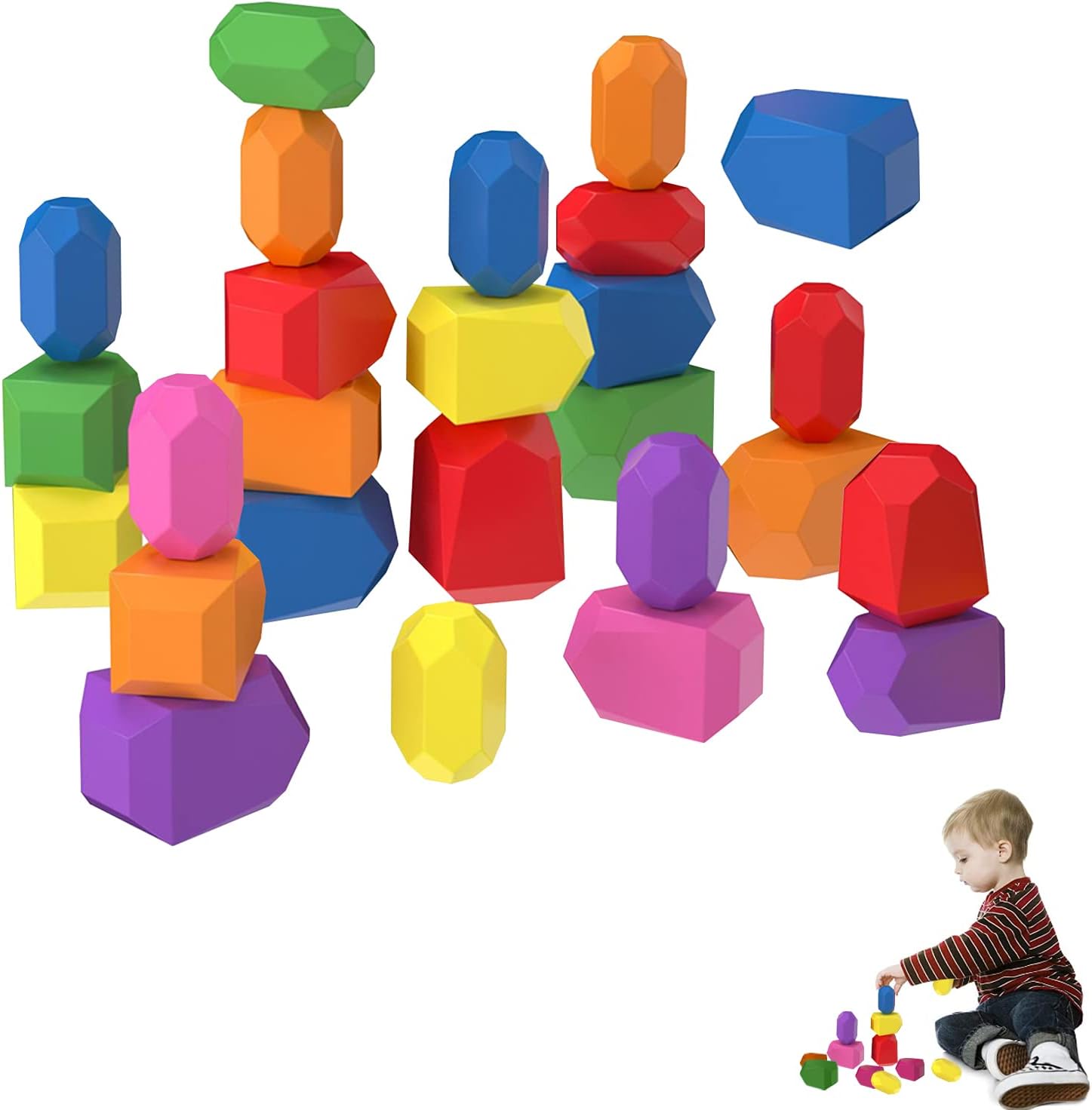 yimeizhiguang 26 Pcs Montessori Toy for Preschool Learning Toy Ages 13 Wooden