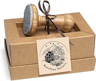 Ex libris Travel Rucksack Mountains Books Rubber Stamp Personalized, Round 40mm, Special Gift Box