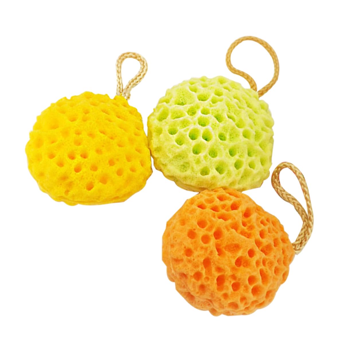 Healvian 9piezas Esponjas De Baño Panal Para Ducha Esponjas Exfoliantes Amarillo Verde y Naranja Suaves y Duraderas Para Limpieza Corporal