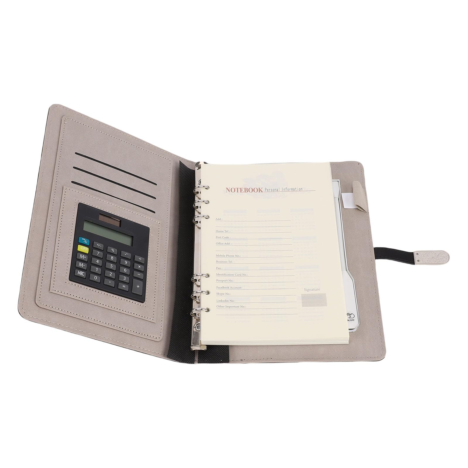 Aramox Carnet de Chargement personnalisé, Journal Rechargeable en Cuir PU avec Lumière et Banque d'alimentation pour les Voyages et les études