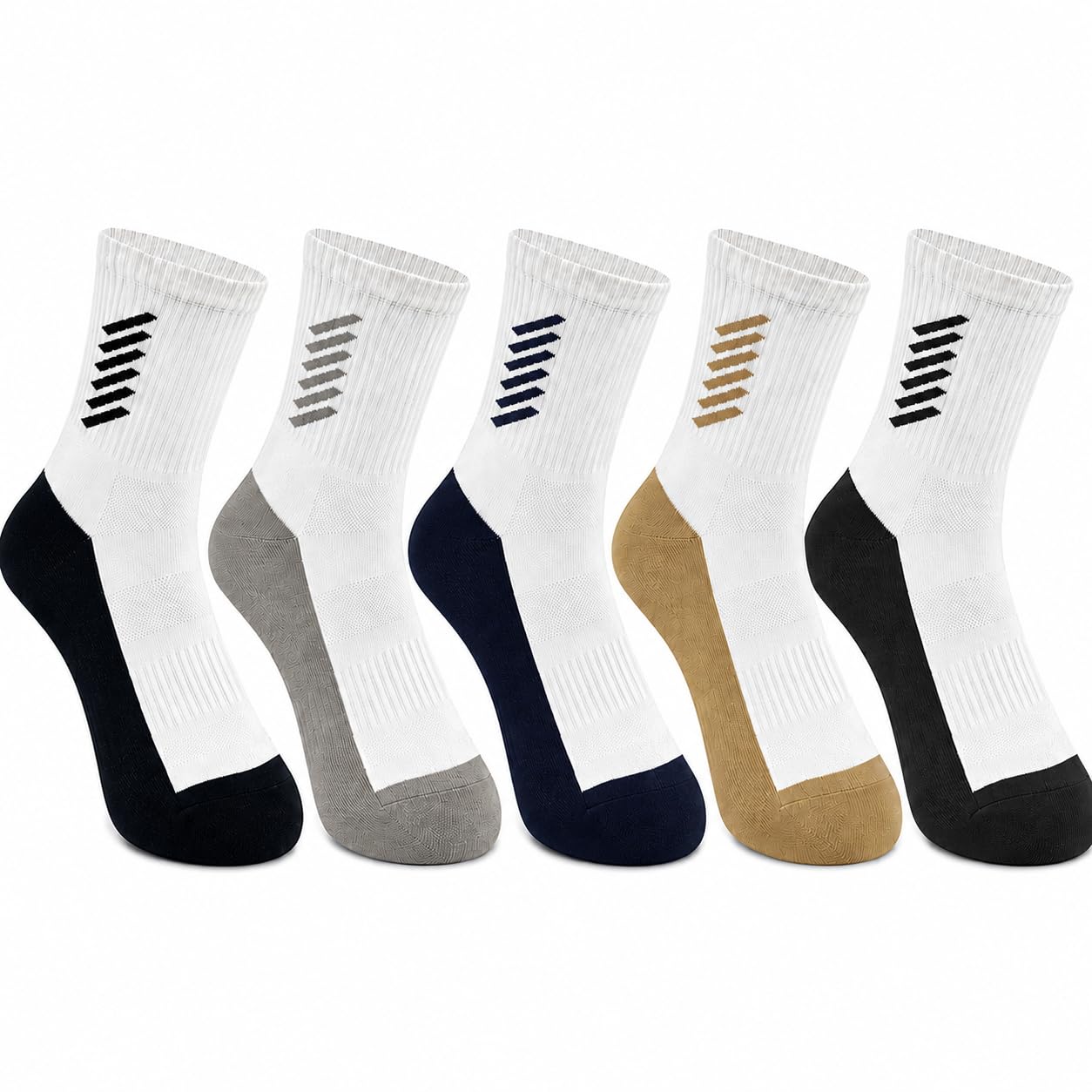 Men Crew Length Cotton Socks, Formal Socks Ideal for Home, Office Wear, Odour Free & Cushioned Base, Padded Base & Anti-bacterial-image-16