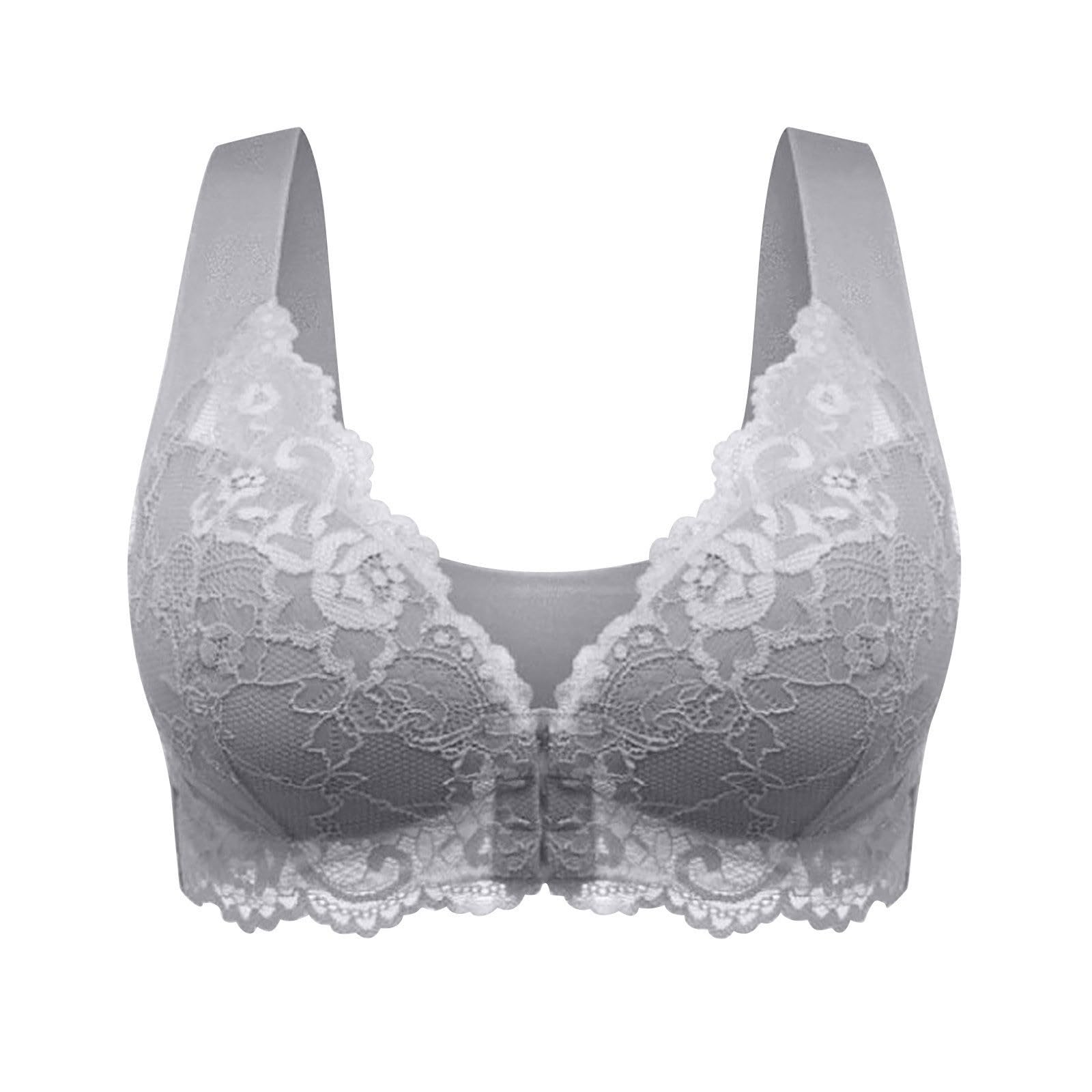 Seamless Bras for Women Front Closure Lace Wireless Bras Push Up Breathable No Underwire Plus Size Bra