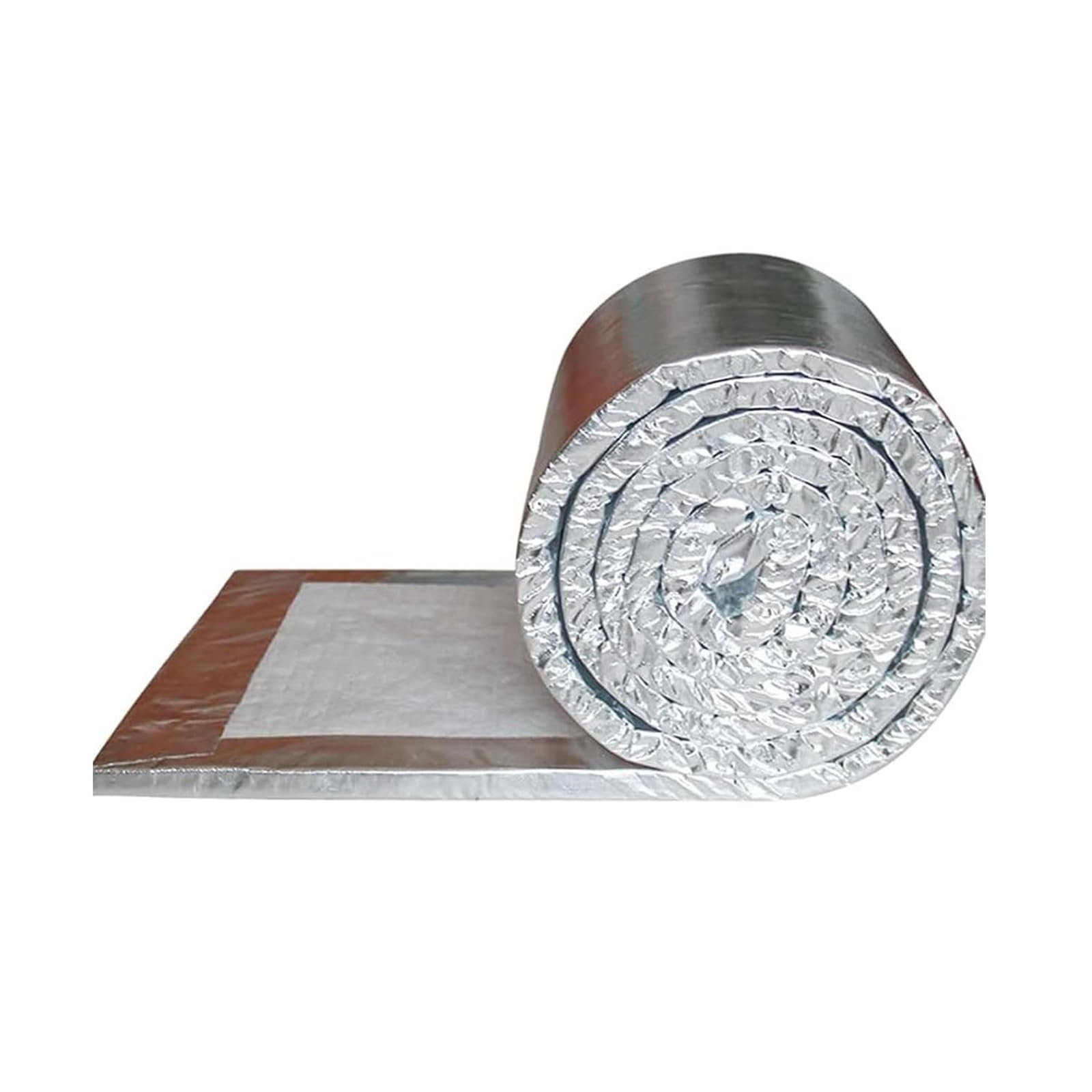 Aislante termico autoadhesivo, aislante termico paredes, fibra cerámica, lámina de aluminio de una cara, adecuados for tuberías de alta temperatura(6cm/2.4in)