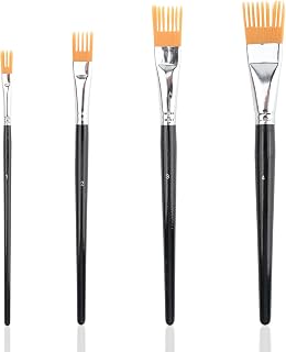 4Pcs Comb Artist Brush Set - Professional Textured Paint Brushes, Face Paint Brush Watercolor Body Paint Brushes Painting for Acrylic Painting Oil & Watercolor