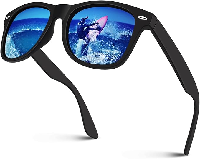 Sunier High Protection Sunglasses Men Polarised Retro Vintage 100% UV Protection Classic Golf Driving Driving Fishing Travel Cat 3 CE