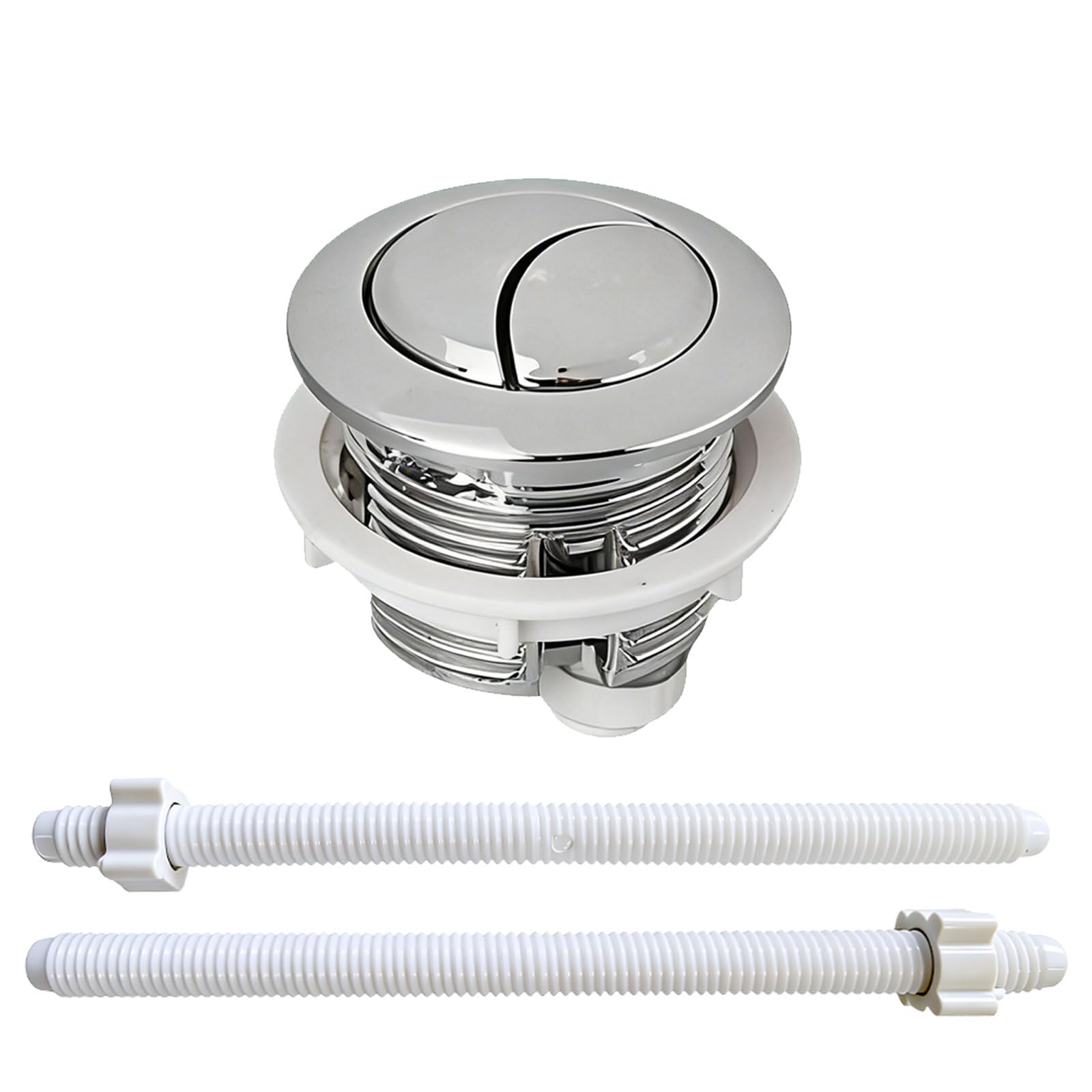 Pulsador cisterna, Botón de Cisterna Universal Rock para Inodoros de Doble Descarga, Accesorio de Baño Resistente y Duradero, Instalación Fácil y Rápida, Incluye 2 Palancas de Control