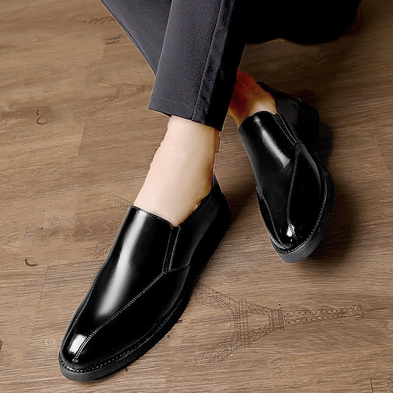 Men's Formal Shoes Dress Oxford Comfort Orthopedic Tuxedo Round Toe Slip-on French Leather Prom Block Heel Shoe2