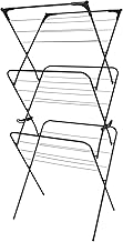 Straame 3 Tier Clothes Airer Drying Indoor and Outdoor Laundry Rack with Non-Slip Feet and Corner Spaces for Hangers, Flat Foldable Space Saving, 63 x 46 138 (Black)