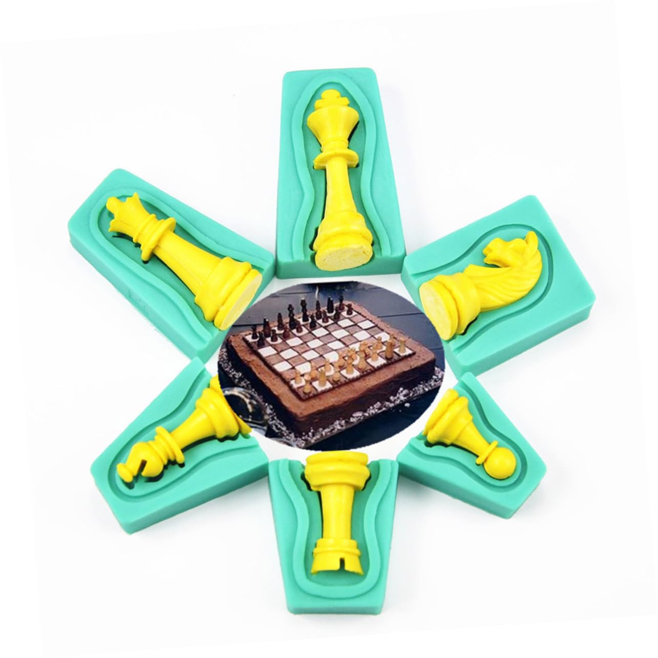 Molde De Silicona Para Chocolate y Tartas Diseño Ajedrez 3d, Antiadherente, Seguro y Flexible, 12 Piezas, Para Hornear Fondant y Repostería Creativa