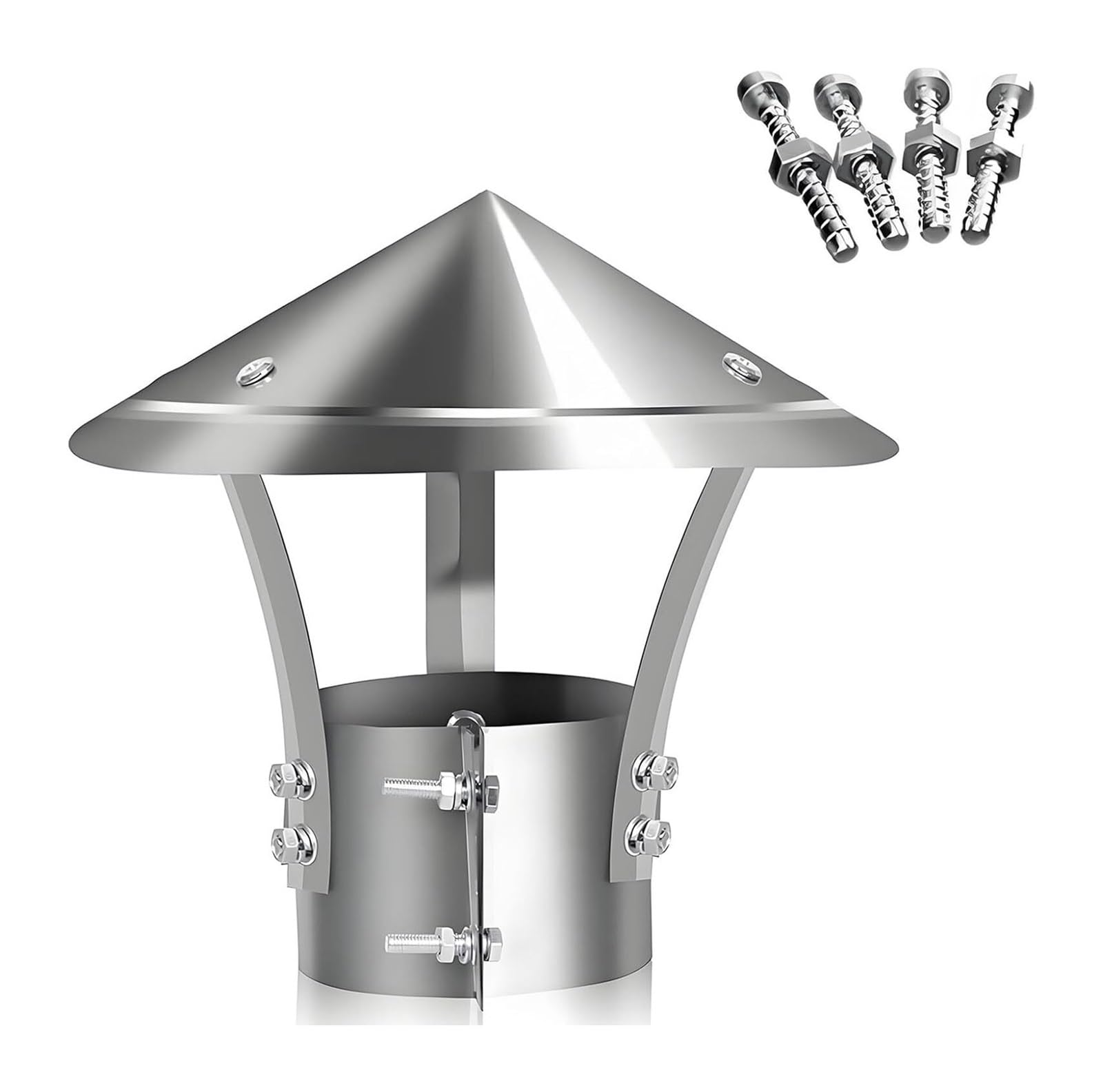 PBWERIGL Stainless Steel Roof Ventilator, All Weather Rain Cover Stove Pipe Vent(130mm/5.1in)