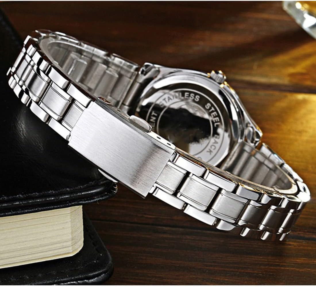 Watches Men/Women Easy to Read The dial Quartz Wrist Watches Classic Silver Stainless Steel Waterproof Business Dress Wrist Watch