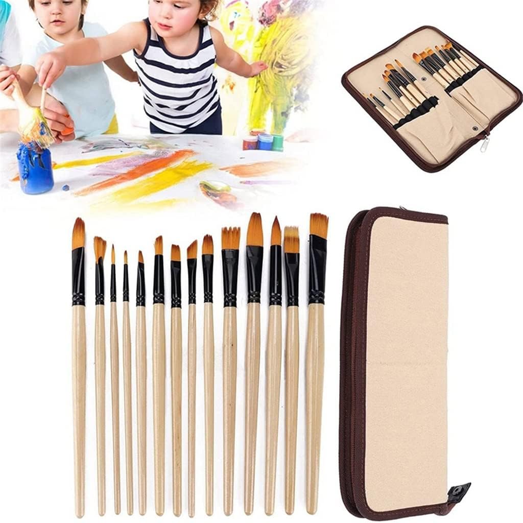 14 PCS Oil Brush Set Painting Professional Paint Brushes Kit Watercolor Gouache Acrylic Paint Brush for Artist Student
