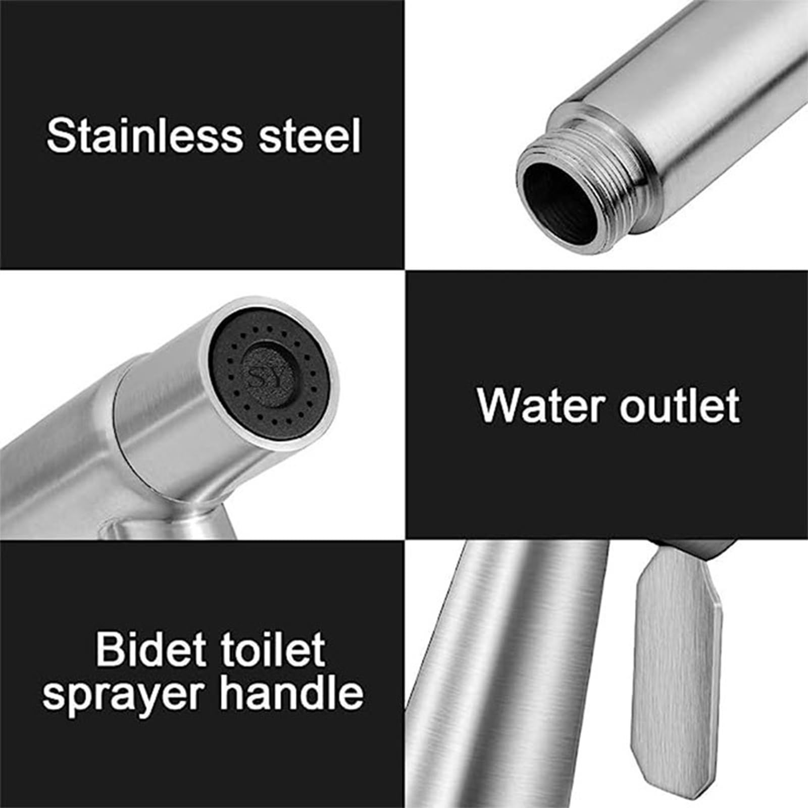 CHENGZI Stainless Steel Toilet Flusher Gun High Booster, Silver - Image 3