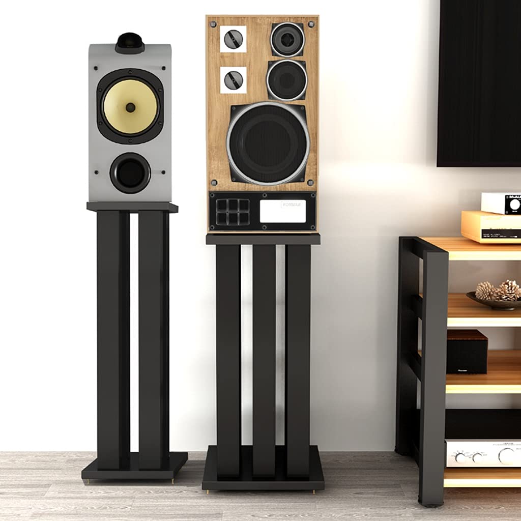 Feet Black Sand-Filled Speaker Stand, Speaker Stand Floor, Metal Iron Surround Floor Stand (Color : Black, Size : 28 * 28 * 60cm)