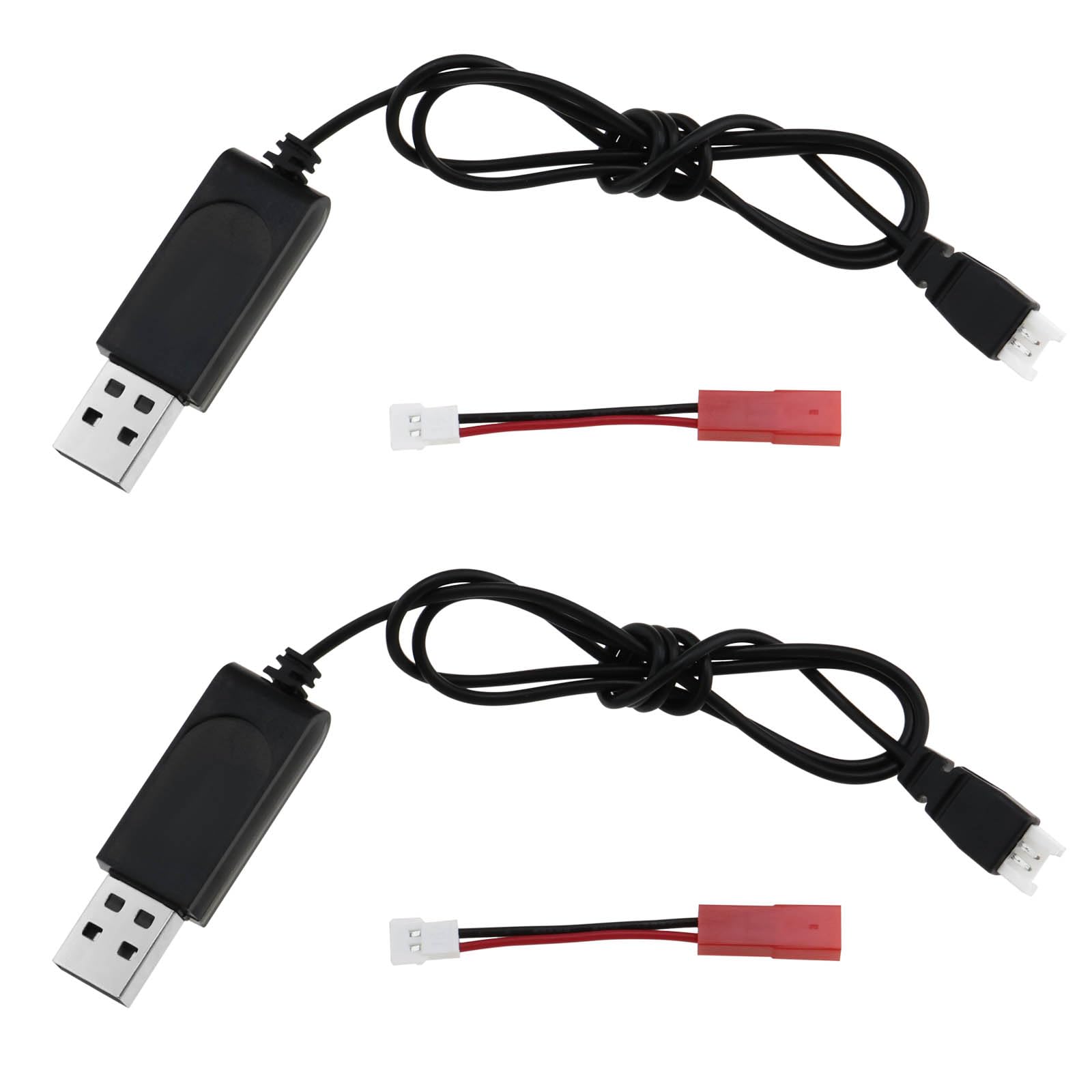 2 Sets of Line Charging Balance Lithium Battery 3.7V USB A Connector XH2.54A JST Conversion Line for RC Aircraft Drone FPV Drone Lipo Charger Spare Parts