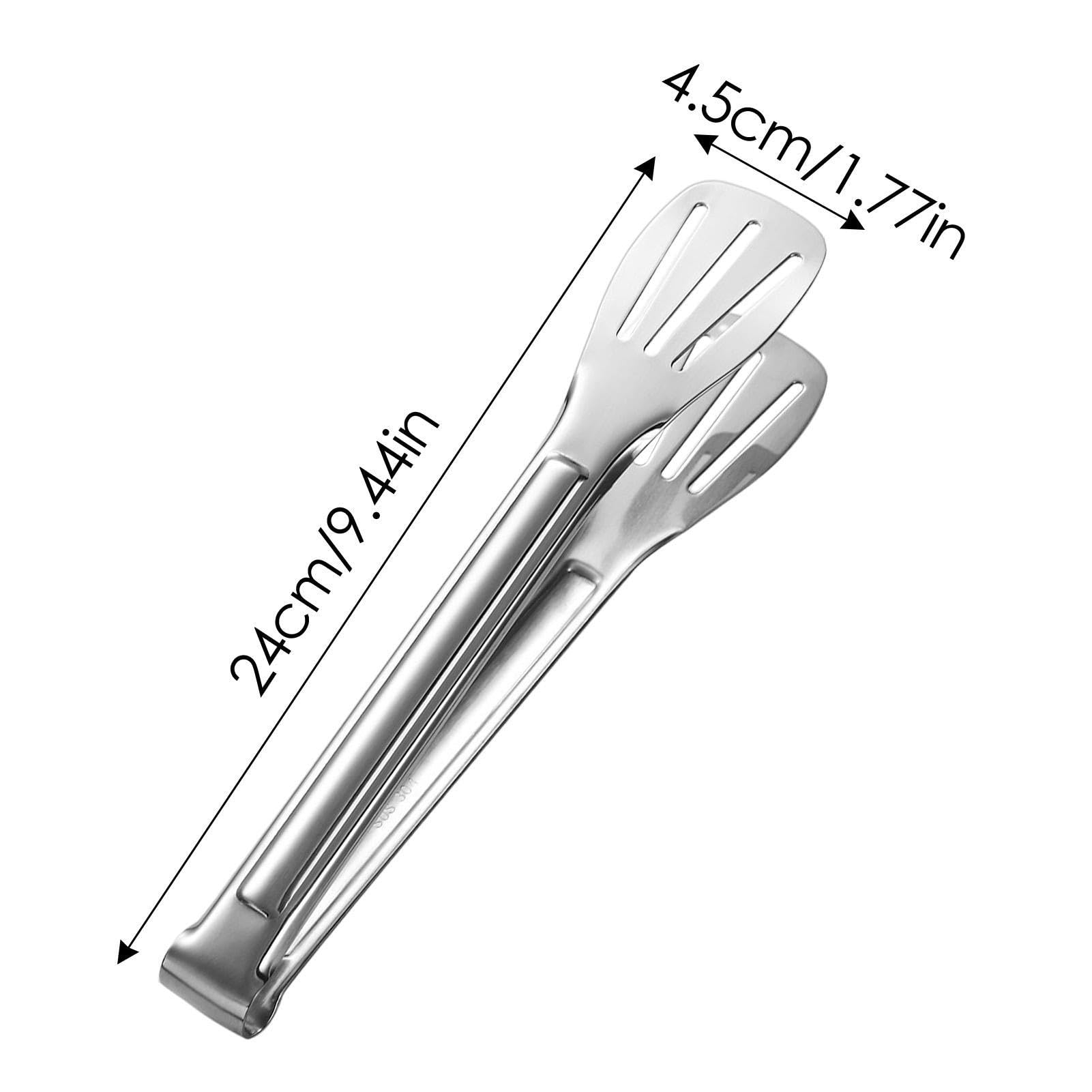 pologmase Pinzas de metal – Pinzas de cocina resistentes de acero inoxidable – Pinzas de cocina de acero inoxidable apto para uso alimentario para comedor, cocina interior y exterior