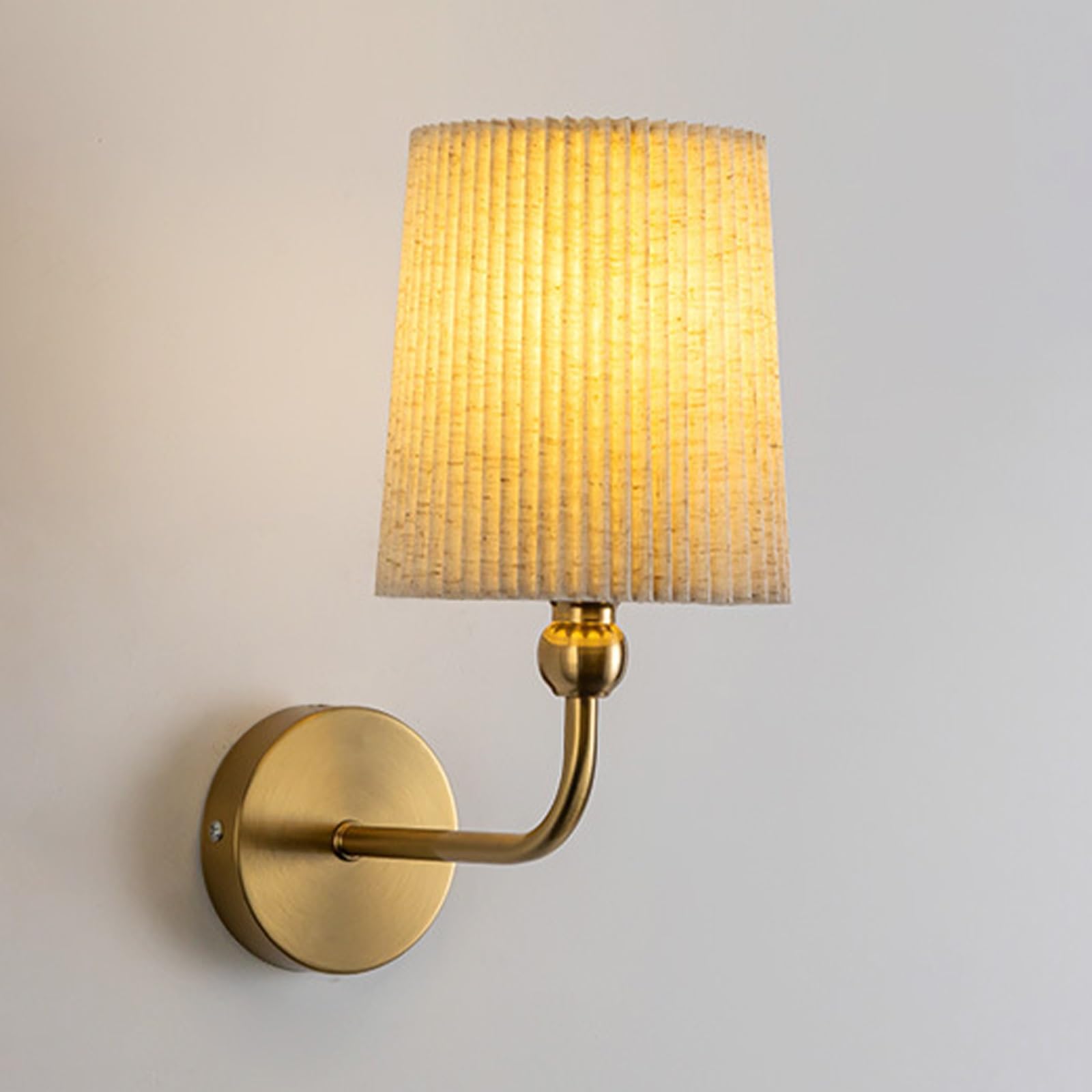 HXYSXHJUO Fabric Wall Lamp Metal Body Sconce Lighting Cylindrical Cloth Shade Design, Simple Night Light Fixture for Bedroom Living Room Hallway Corridor(Large)