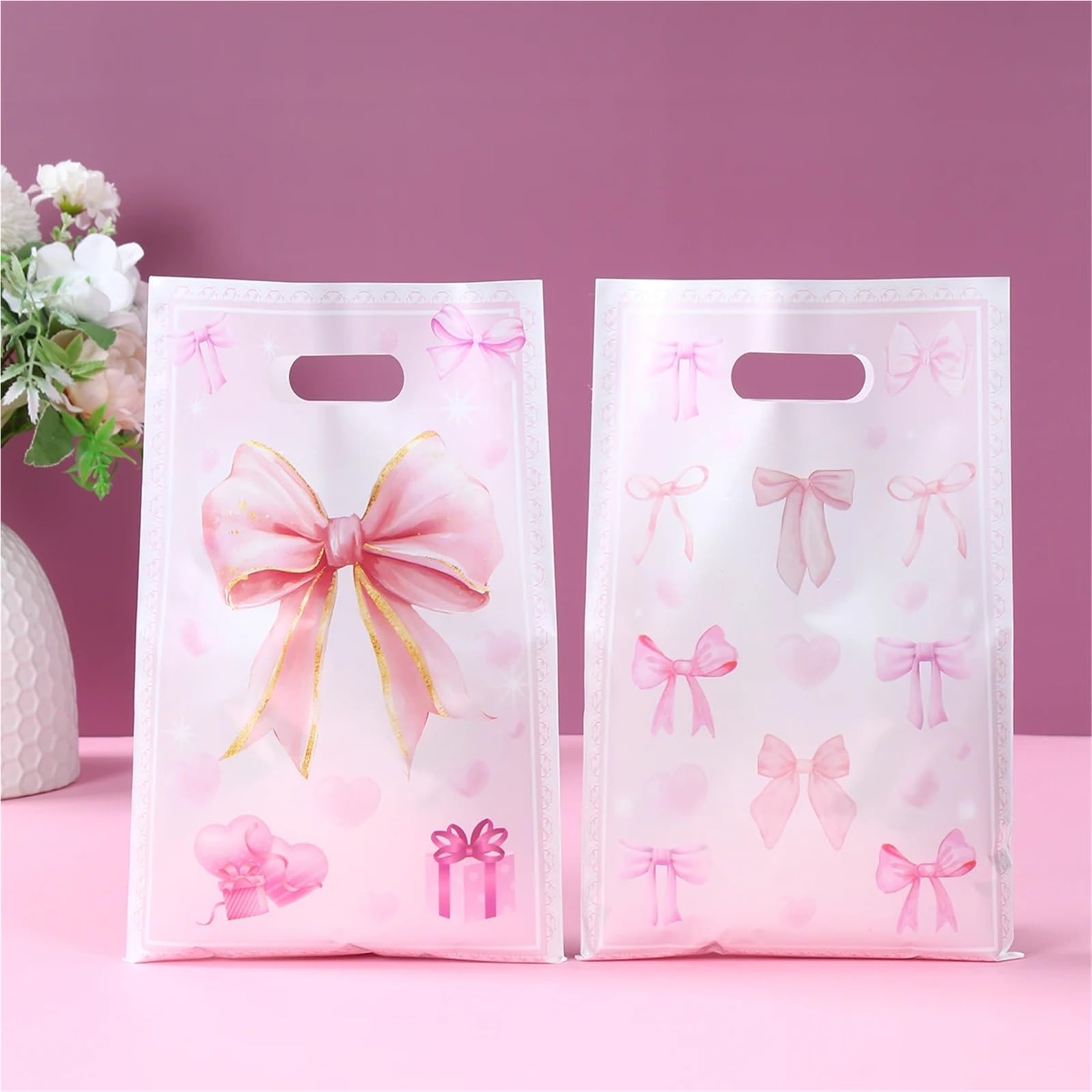 Confezione regalo rosa con fiocco dolce da 24 pezzi per Feste