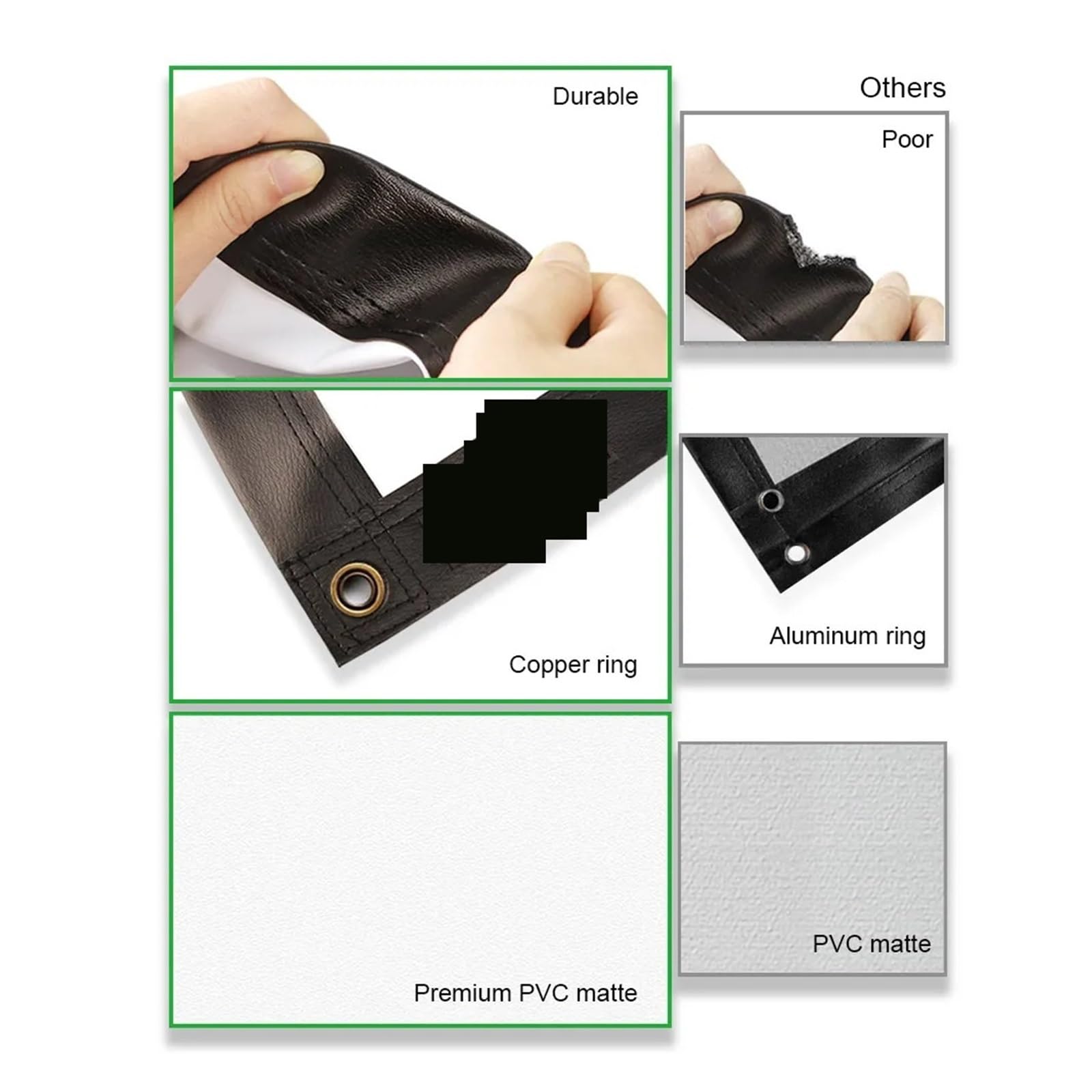 EDEDE Telo Proiettore, Schermo for proiettore Pieghevole 100 120 Pollici 16:9 HD Schermo di proiezione in Tessuto PVC for Ufficio Home Theater Cinema all'aperto(100 inch)