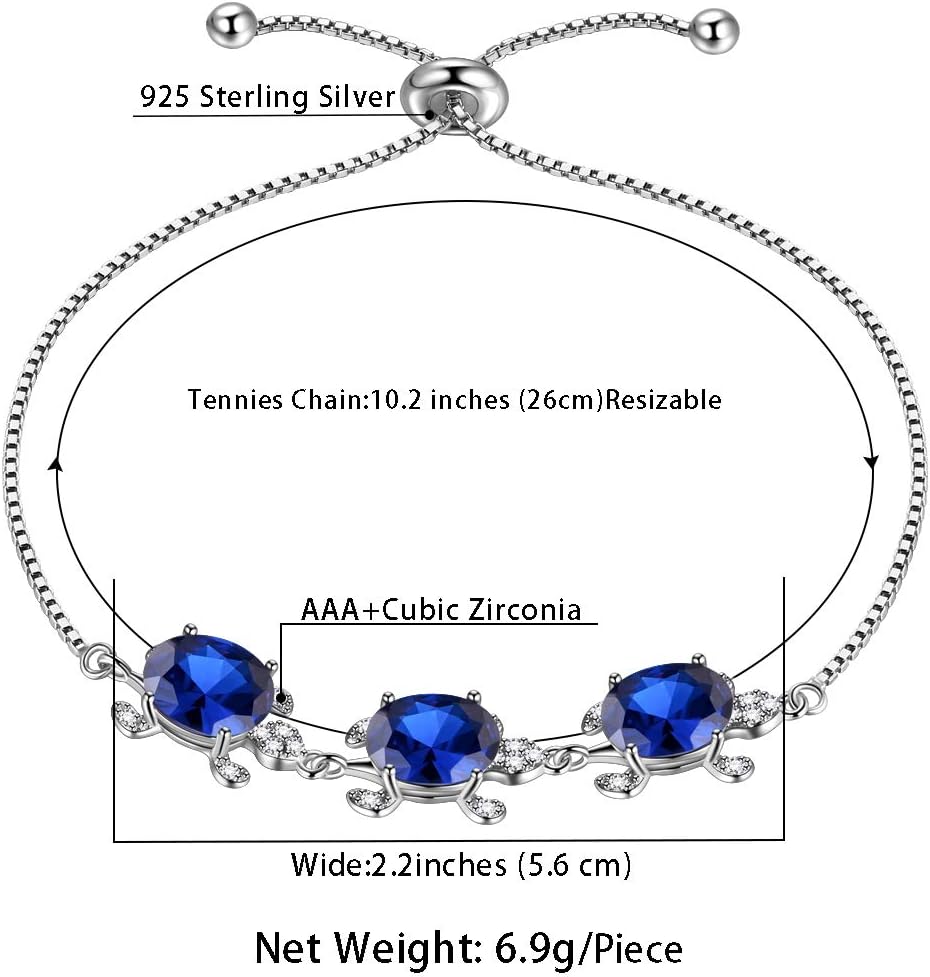 Hipunk Turtle Jewelry 925 Sterling Silver Women Animal Sea Turtle Birthstone Necklace/Earring/Ring/Bracelet Sets Birthday Jewellery