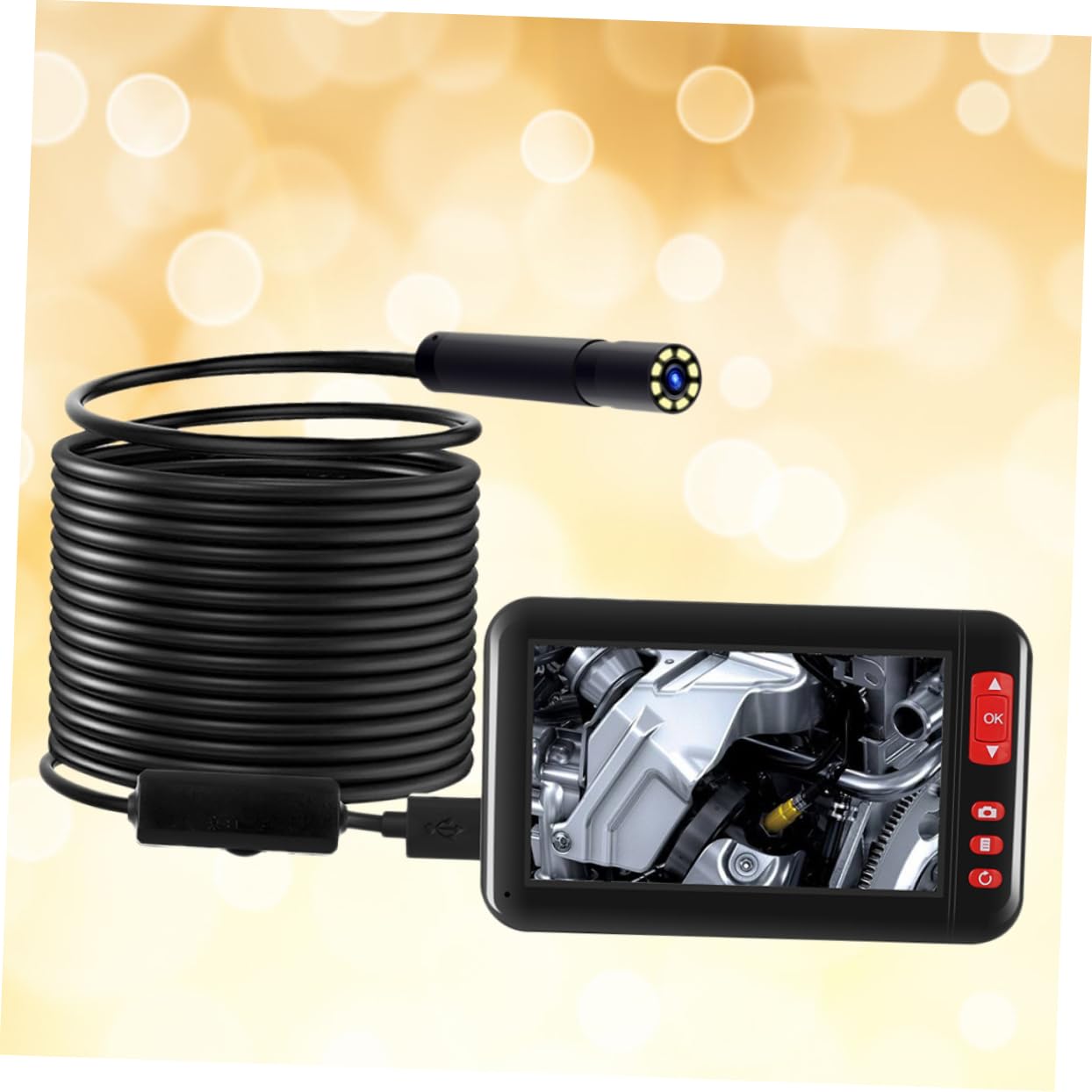 OUNONA Écran Lcd Industriel de 4 3 Pouces de Diamètre 8 Mm pour L'inspection Du Moteur L'entretien Des Voitures Et L'endoscope