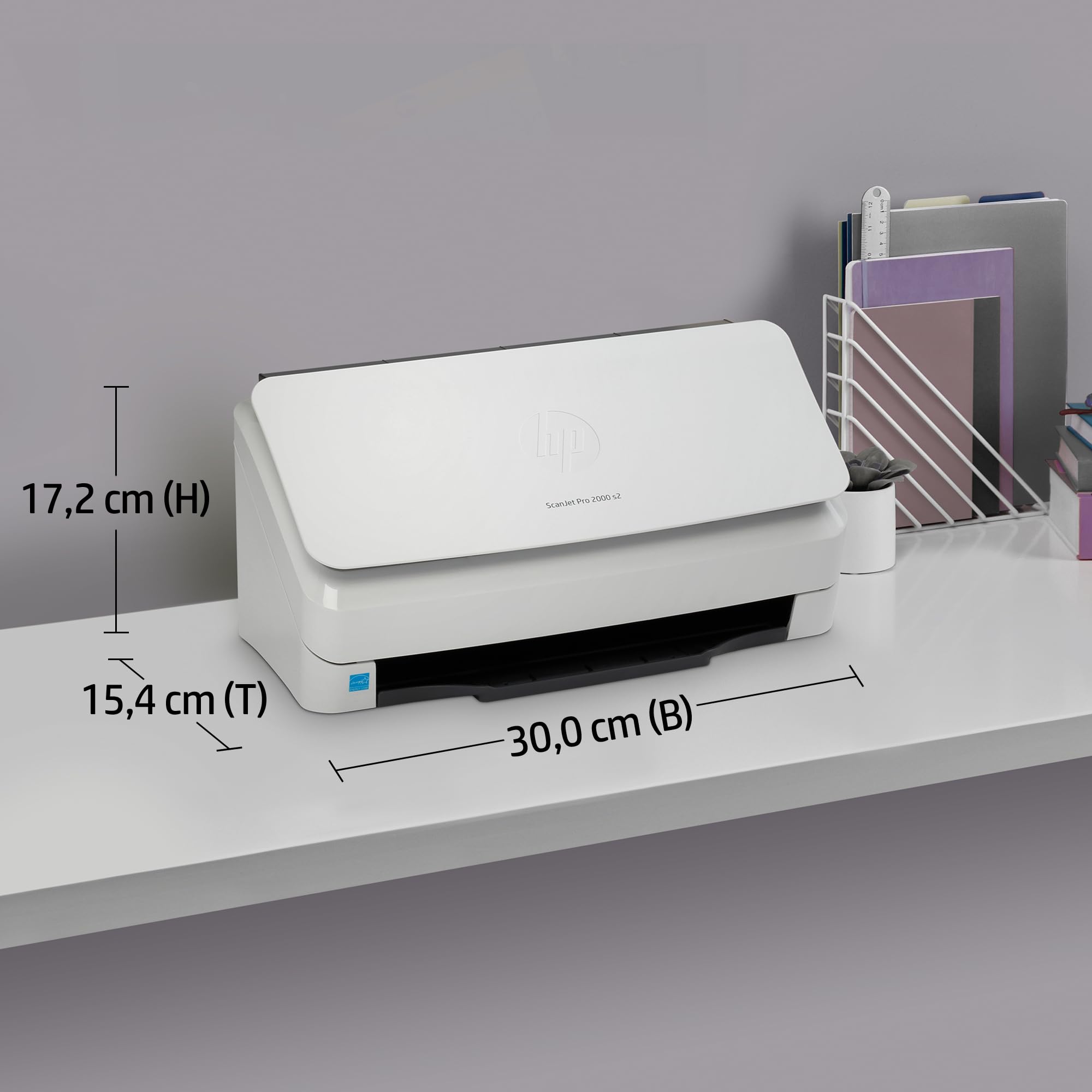 HP ScanJet Pro 2000 s2, Scanner, Einzelblattzufuhr, 50-Blatt ADF, USB 3.0, bis zu 3.500 Seiten täglich, Kurzbefehle
