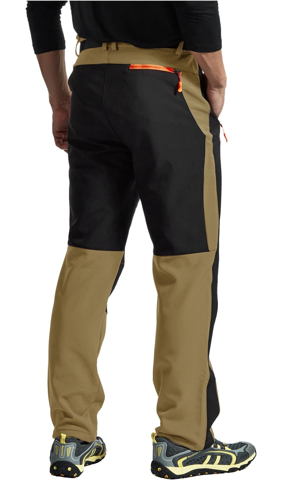 Rdruko Pantalon de ski pour homme - Imperméable - En softshell - Coupe-vent - Pantalon de randonnée - Doublure thermique - Avec poches