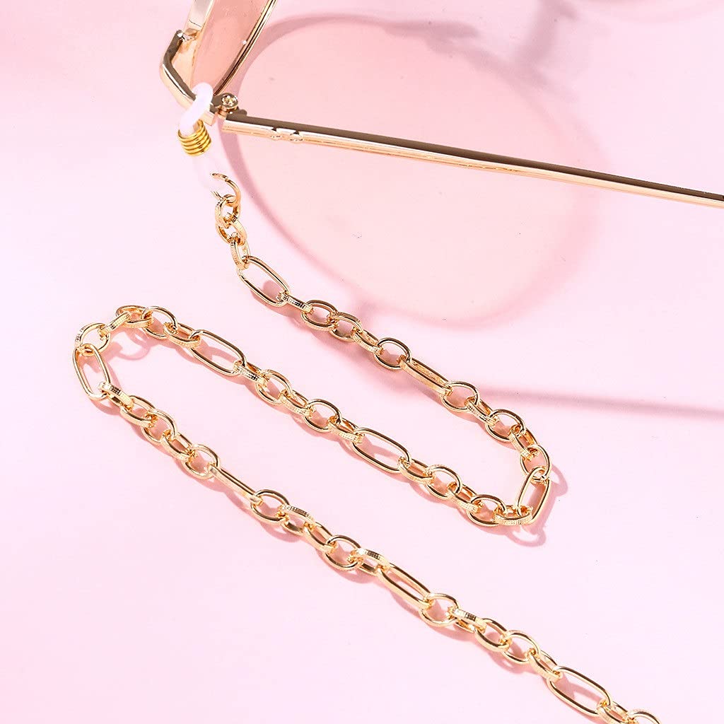 Böhmische Kettenschnalle Brillenband Lesebrillenkette Damen Accessoires Sonnenbrillenhalter Bänder Kordeln (Farbe: A Größe Länge-70cm) (a Länge)
