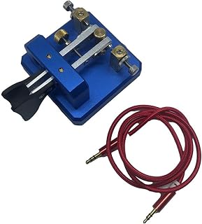 Springwillfly Llave de paleta doble automática mecanizada CNC para código morse adecuado para aplicaciones de radio de jamón (azul)
